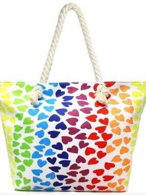 NWT Love of Fashion 21.6" Canvas Beach Bags with Rope Handle